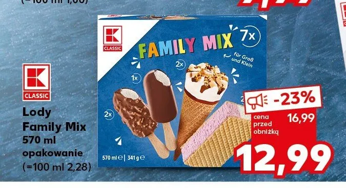 Lody Family Mix K-Classic promocja w Kaufland