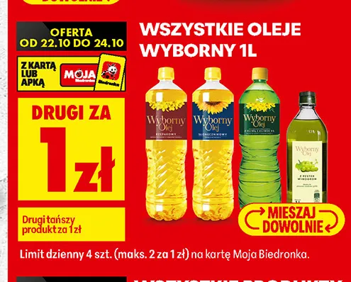 Oleje Wyborny 1 l promocja w Biedronka