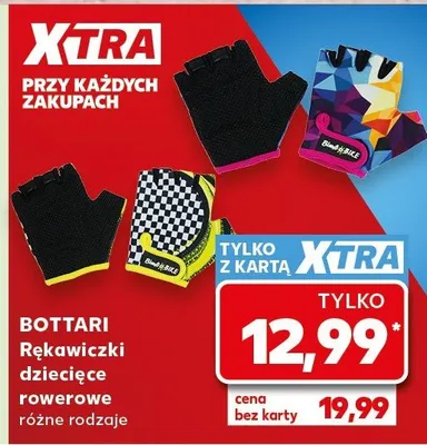 Rękawiczki dziecięce rowerowe Bottari promocja w Kaufland