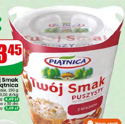 Serek puszysty Twój Smak Piątnica z bekonem promocja w Dino