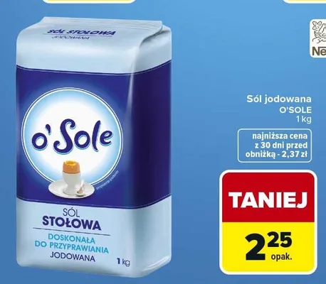 Sól jodowana O'SOLE promocja w Carrefour