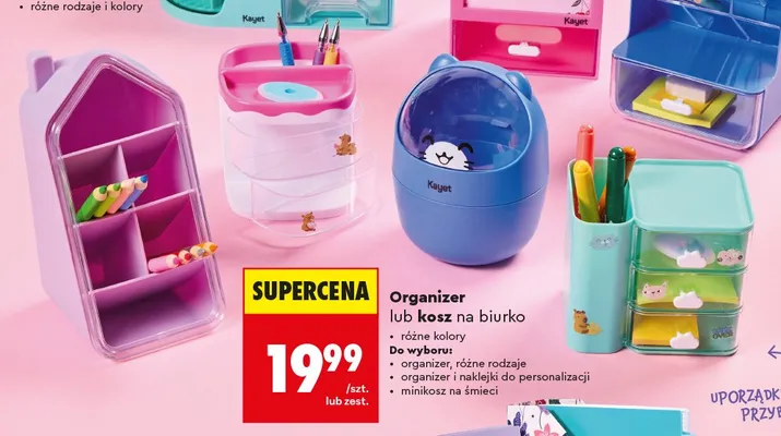 Minikosz na śmieci na biurko Kayet promocja w Biedronka