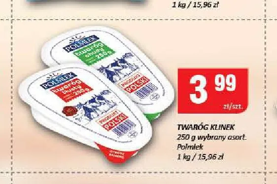 Twaróg klinek półtłusty Polmlek promocja w Chorten