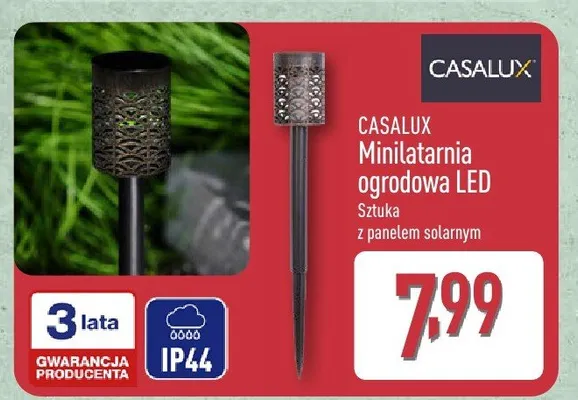 Minilatarnia ogrodowa LED Casalux z panelem solarnym promocja w Aldi