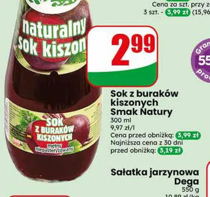 Sok z buraków kiszonych Smak Natury promocja w Dino