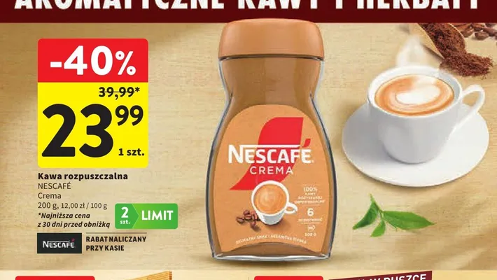 Kawa rozpuszczalna Nescafé Crema promocja w Intermarche