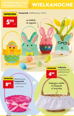 Koszyczek wielkanocny z filcu na słodkości od zajączka różne wzory promocja w Biedronka