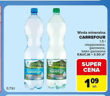 Woda mineralna gazowana Carrefour lekko promocja w Carrefour Express