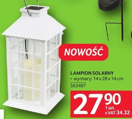 Lampion solarny wymiary 14x28x14 cm promocja w Selgros