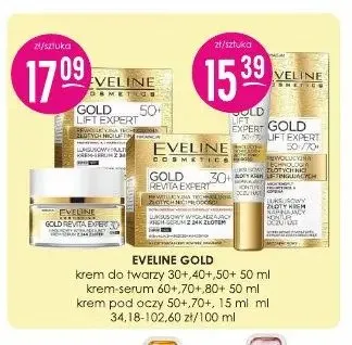 Krem-serum Eveline Gold Revita Expert 70+ promocja w Drogerie Jasmin