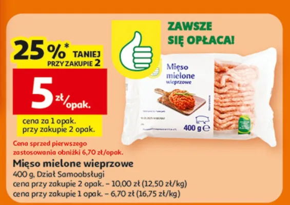 Mięso mielone wieprzowe Dział Samoobsługi promocja w Auchan