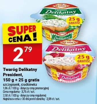 Twaróg Delikatny President ze szczypiorkiem promocja w Twój Market