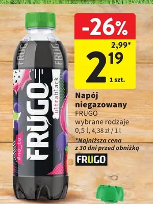 Napój niegazowany frugo ultrablack 0,5l promocja w Intermarche