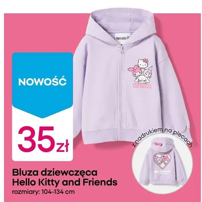 Bluza dziewczęca Hello Kitty and Friends promocja w Pepco
