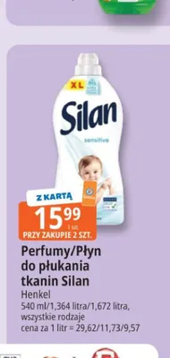 Płyn do płukania tkanin Silan promocja w Leclerc