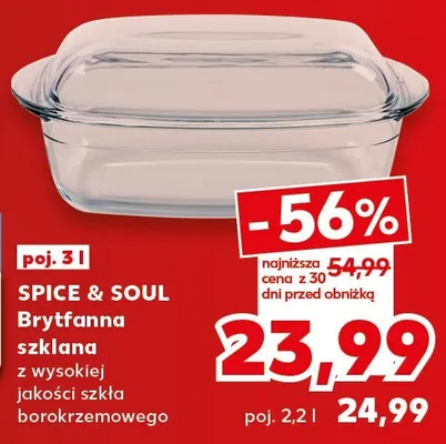 Brytfanna szklana 3 l Spice & Soul promocja w Kaufland