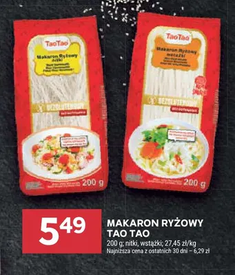 Makaron ryżowy wstążki Tao promocja w Stokrotka