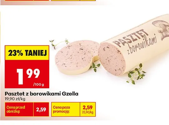 Pasztet z borowikami Gzella promocja w Biedronka