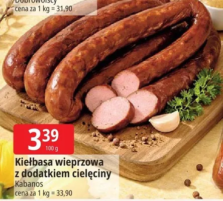 Kiełbasa wieprzowa z dodatkiem cielęciny promocja w Leclerc