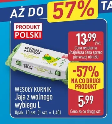 Jaja z wolnego wybiegu L WESOŁY KURNIK promocja w Aldi