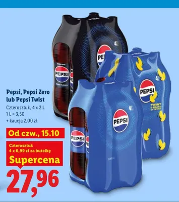 Napój gazowany Pepsi Twist 4-pak promocja w Lidl