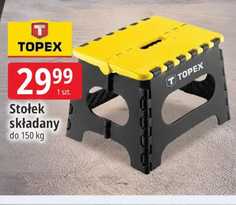 Stołek składany TOPEX do 150kg promocja w Leclerc