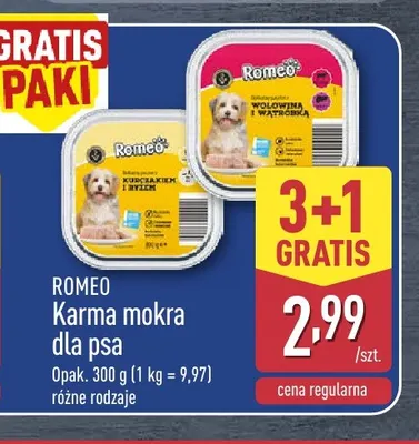Karma mokra dla psa Romeo promocja w Aldi