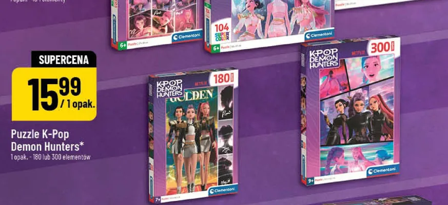 Puzzle K-Pop Demon Hunters Clementoni 300 elementów promocja w POLOmarket