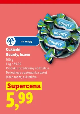 Cukierki Bounty luzem promocja w Lidl