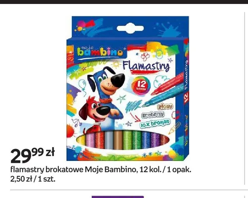 Flamastry brokatowe Moje Bambino 12 kol. promocja w Empik