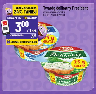 Twaróg delikatny naturalny President promocja w POLOmarket