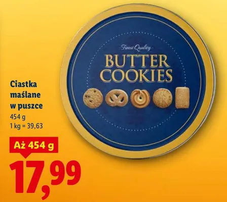 Ciastka maślane w puszce promocja w Lidl