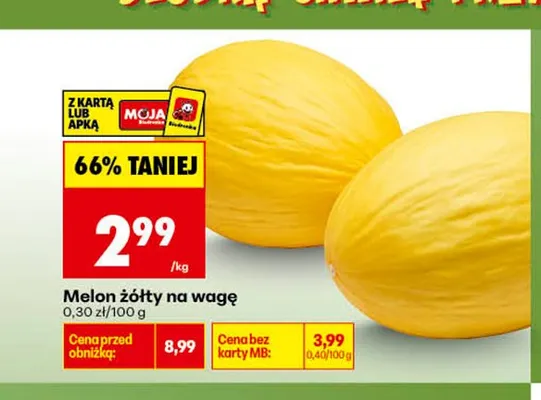 Melon żółty na wagę promocja w Biedronka