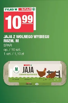 Jajka kurze z wolnego wybiegu rozm. M SPAR promocja w SPAR