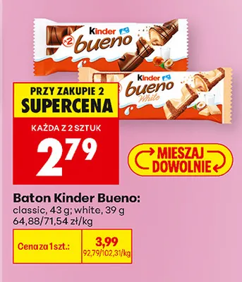 Baton Kinder Bueno white promocja w Biedronka