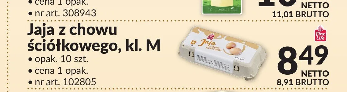 Jaja z chowu ściółkowego kl. M Fine Life promocja w Makro