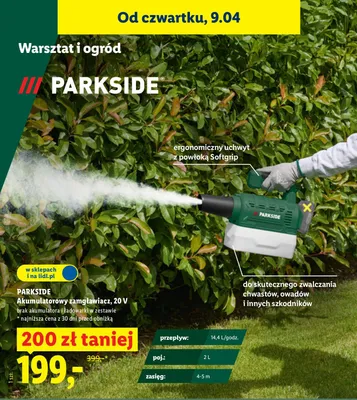 Akumulatorowy zamgławiacz 20V promocja w Lidl