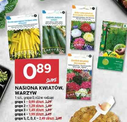 Nasiona kwiatów, warzyw różne rodzaje promocja w Stokrotka