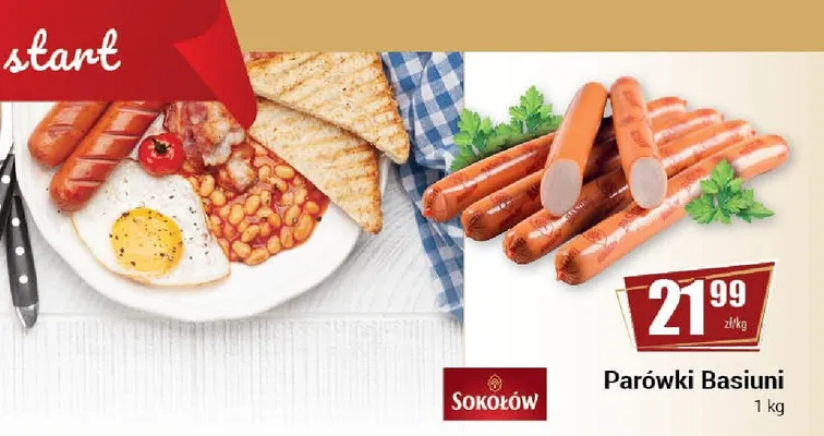 Parówki Basiuni Sokołów promocja w Premium Nasz Sklep