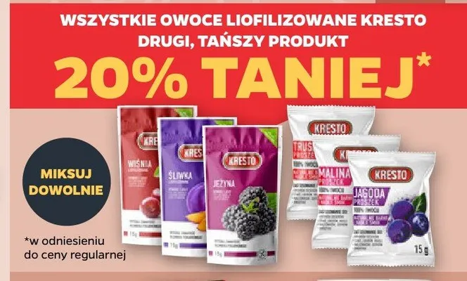 Owoce liofilizowane Kresto promocja w Netto