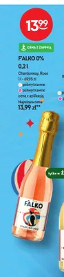 Wino bezalkoholowe musujące F'alko Chardonnay promocja w Żabka