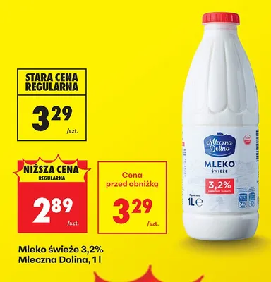 Mleko świeże 3,2% promocja w Biedronka