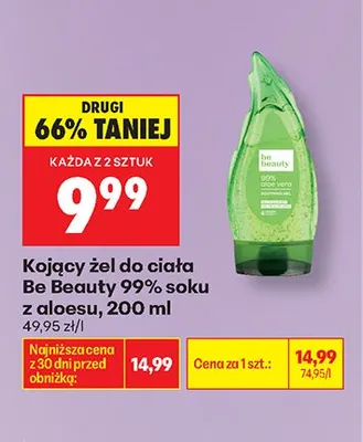 Kojący żel do ciała z aloesu Be Beauty 99% soku z aloesu promocja w Biedronka