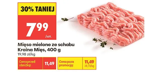 Mięso mielone ze schabu Kraina Mięs promocja w Biedronka