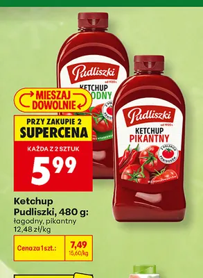Ketchup Pudliszki łagodny promocja w Biedronka