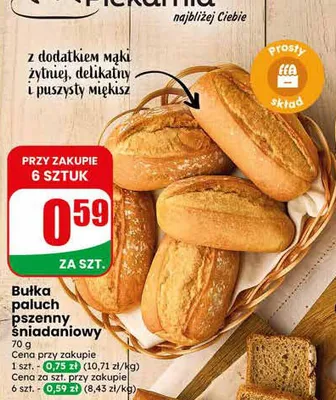 Bułka paluch pszenny śniadaniowy promocja w Dino