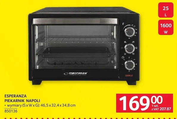 Piekarnik ESPERANZA NAPOLI promocja w Selgros