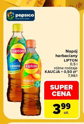Napój herbaciany Lipton Peach promocja w Carrefour