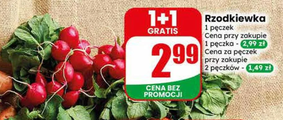 Rzodkiewka promocja w Dino