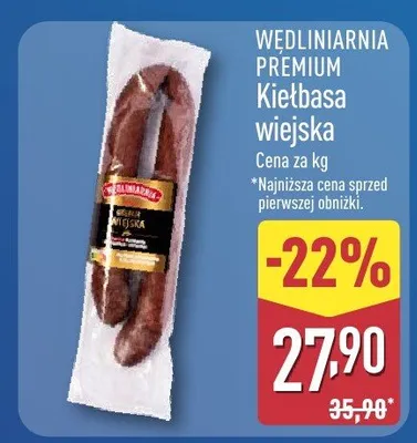 Kiełbasa wiejska Kabanos promocja w Aldi